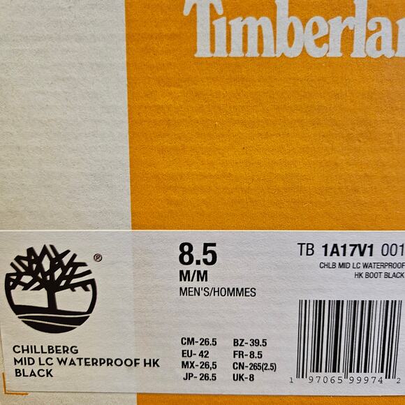 TIMBERLAND MEN\'S 8.5 CHILLBERG INSULATED WATERPROOF BOOT BLACK NIB main image 7